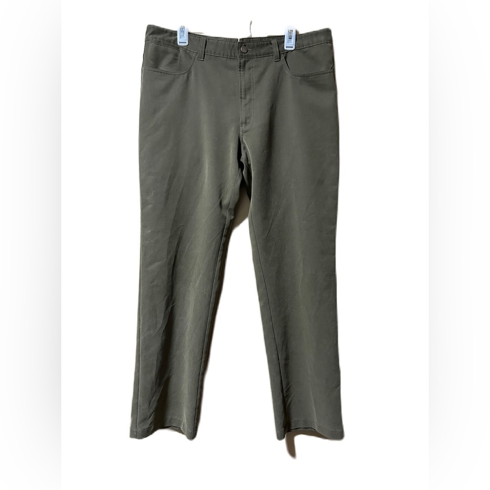 Saks Fifth Avenue Black Label Pants Size38/34 Mens Slacks Stretch Khaki Olive